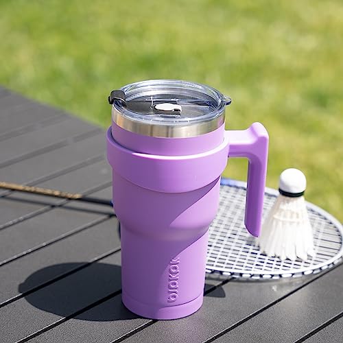 Image of BJPKPK 30 oz Tumbler with Handle & Straw, Insulated Stainless Steel Mug
