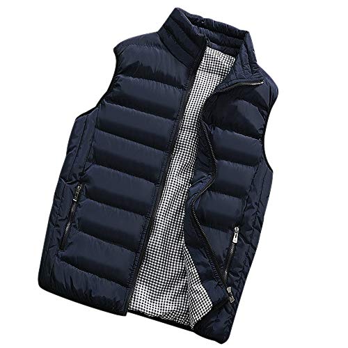 ZEVONDA Chaleco para Hombre - Sin Mangas Chaquetas Acolchado de Algodón Calentar Invierno Otoño, Azul/EU 3XL = Tag 5XL Cover