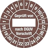 Jahreszahlen 18 - 27 Prüfplakette Geprüft.DGUV Vorschrift, 2018-2027, Folie, Ø 3cm, 100 Stück
