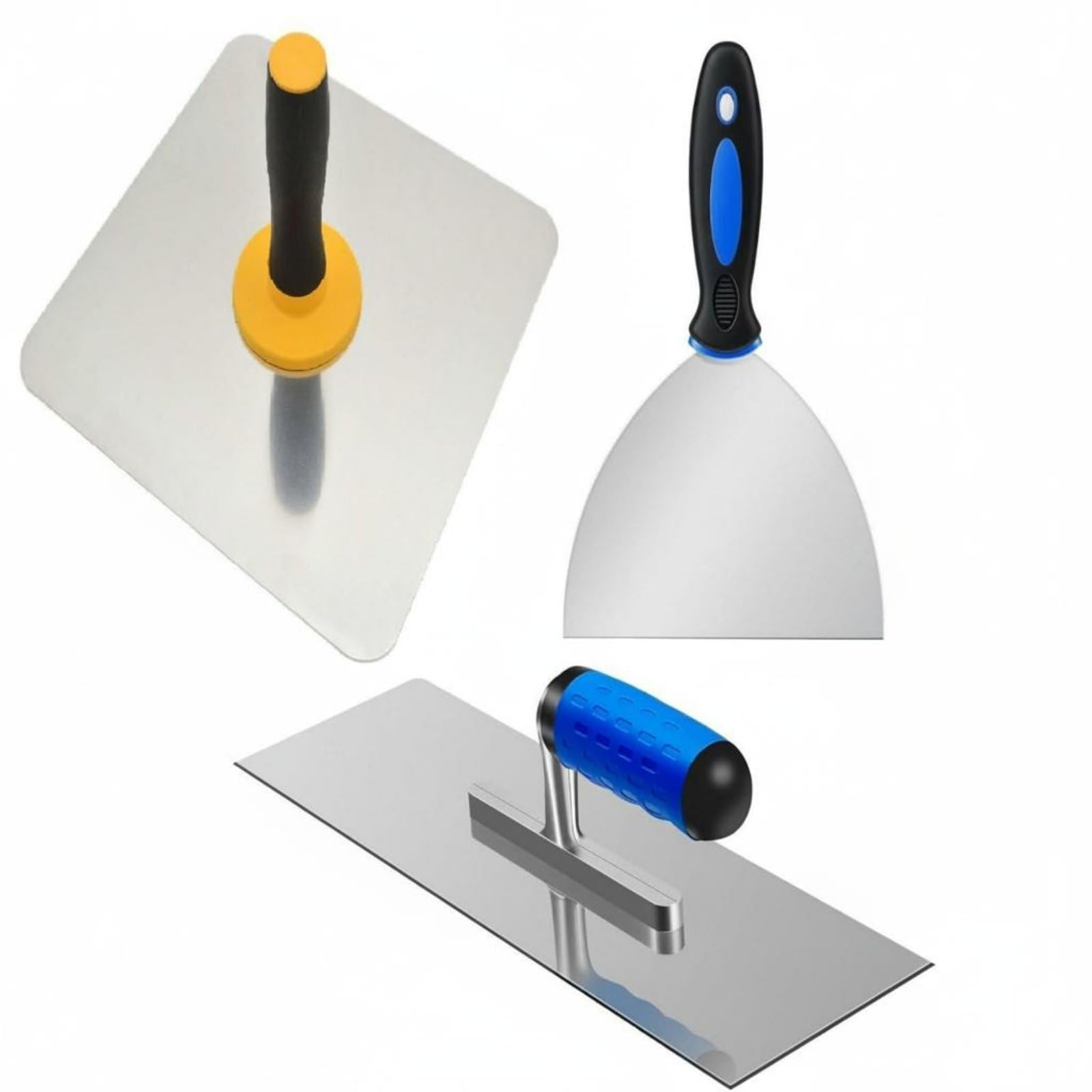 Paleta de Enlucido Yeso Cuchara Llanas Herramienta con Mango Ergonómico de Goma y Superficie Texturizada en Aluminio Anticorrosión Adecuada para del Hogar Profesionales Paredes y Techos