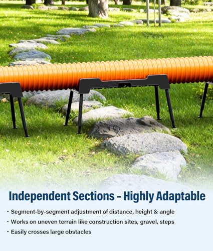 Image of PAHTTO RV Sewer Hose Support, 10FT Heavy-Duty Camper Waste Hose Holder with 5 Foldable Sections, Adjustable & Stable Waste Drainage Support with Strap, Stackable & Weather-Resistant (Patent Pending)
