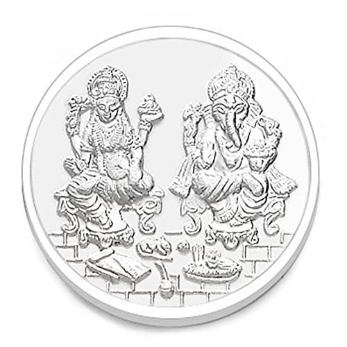 Color Gems Laxmi Ganesh Ji Germen Silver Plated Coin 10 Grams-image-9