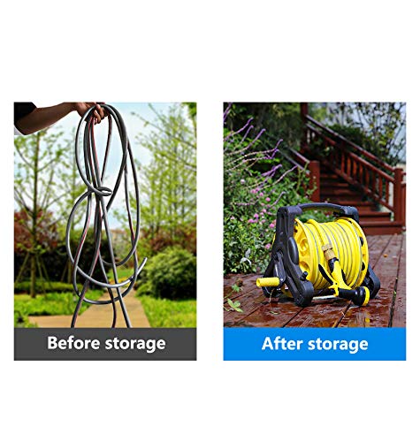 Mobile Garden Hose Reel Rack Hose Storage Rack Cart Stand for 65 Feet 1/2 Inch Hose Apply To Household Gardening and Cleaning. Equipped 3 pcs quick hose connector,1pcs tap connector,2pcswall hook.blue - Thumbnail 3