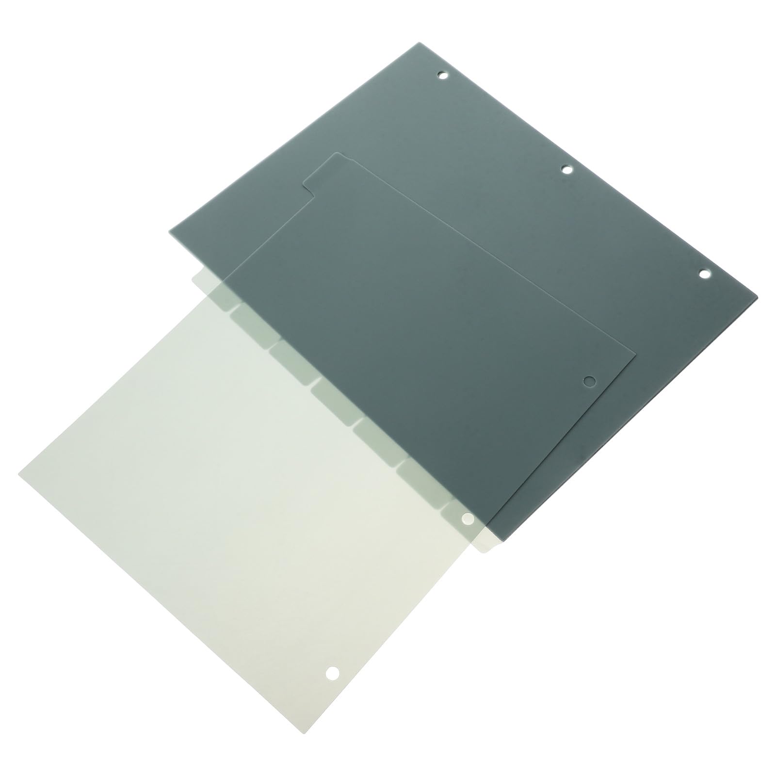 PACKOVE A4 3-Hole Binder Dividers Set with 8 Dark Green Tabbed Pp Index Pages for Loose Leaf Notebooks, Plastic Folder Accessories for Office and School Organization