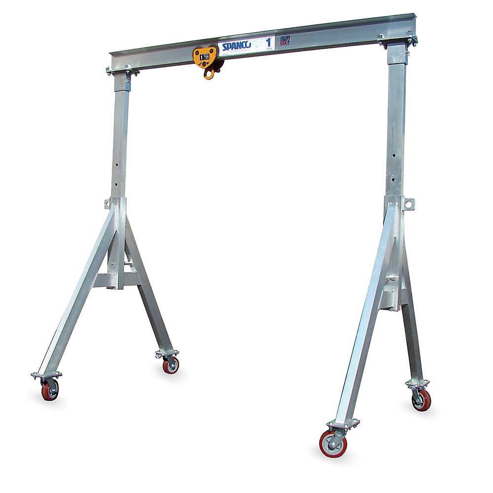 Spanco Aluminum Gantry Cranes - 4000-Lb. Capacity - 7'8" To 10'2" Clearance Height - 8' Overall Span