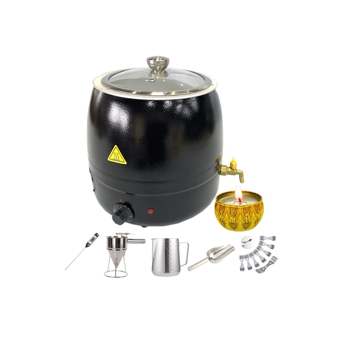 WWFF Wax Melter,13 Qts (21 Lbs) Electric Plug in Paraffin Wax Melting Machine Heater Pot Body Wax Melter for Candle Making，for Candle Making or Soap Business Family Candle Making Kit (W1)