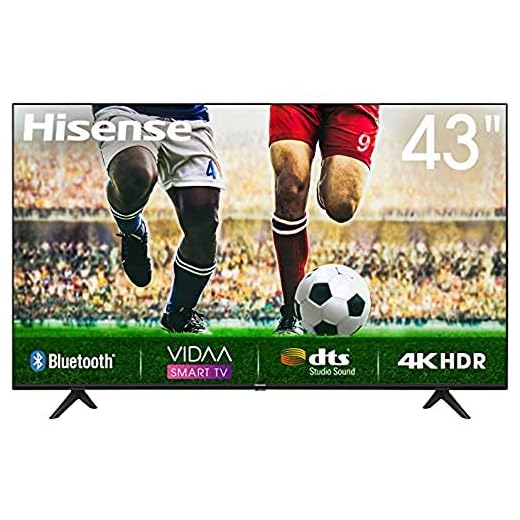Hisense Uhd TV 2020 43A7100F - Smart TV Resolución 4K, Precision Colour, Escalado Uhd con Ia, Ultra Dimming, Audio Dts Studio Sound, Vidaa U 4.0, Compatible Alexa, Negro