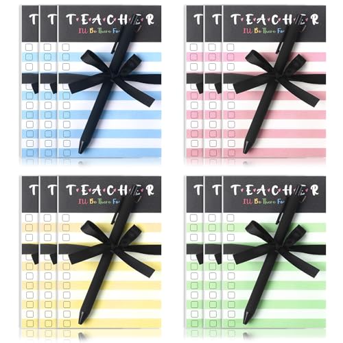 Cadeau de remerciement enseignant : 12 blocs-notes et stylos pour Noël