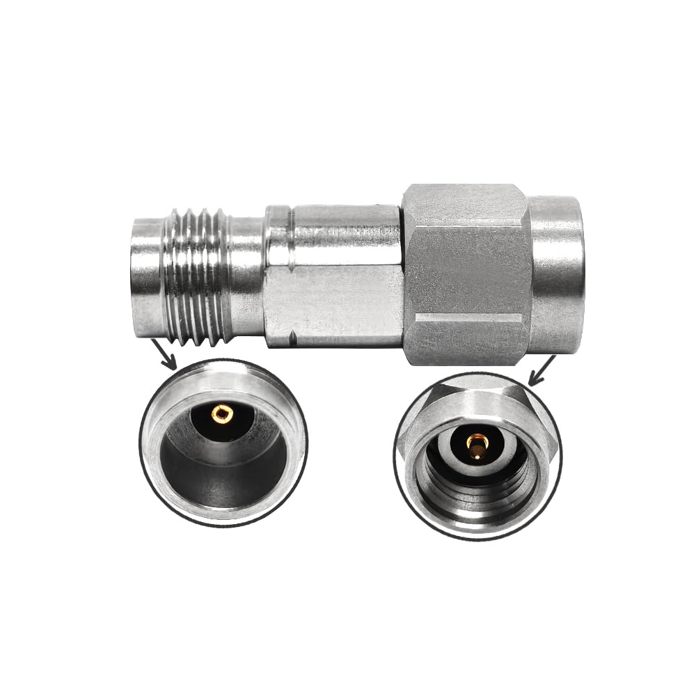 Adapter ze stali nierdzewnej 2,4 mm żeński na 2,92 mm męski – 50 omów