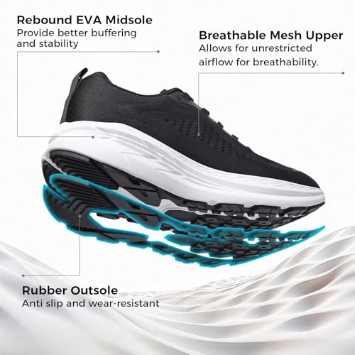 Image of GSLMOLN Women's Non-Slip Lightweight Walking Shoes Breathable Mesh Tennis Gym Sneakers