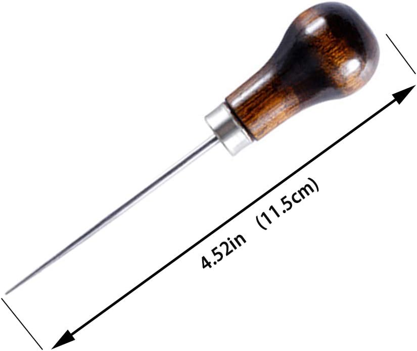 Waxed Linen Thread and Wood Handle Awl, Large-Eye Needles, Bone Folder Creaser, Book Binding Tools DIY Bookbinding Crafts Artificial Sinew Sewing Supplies Set