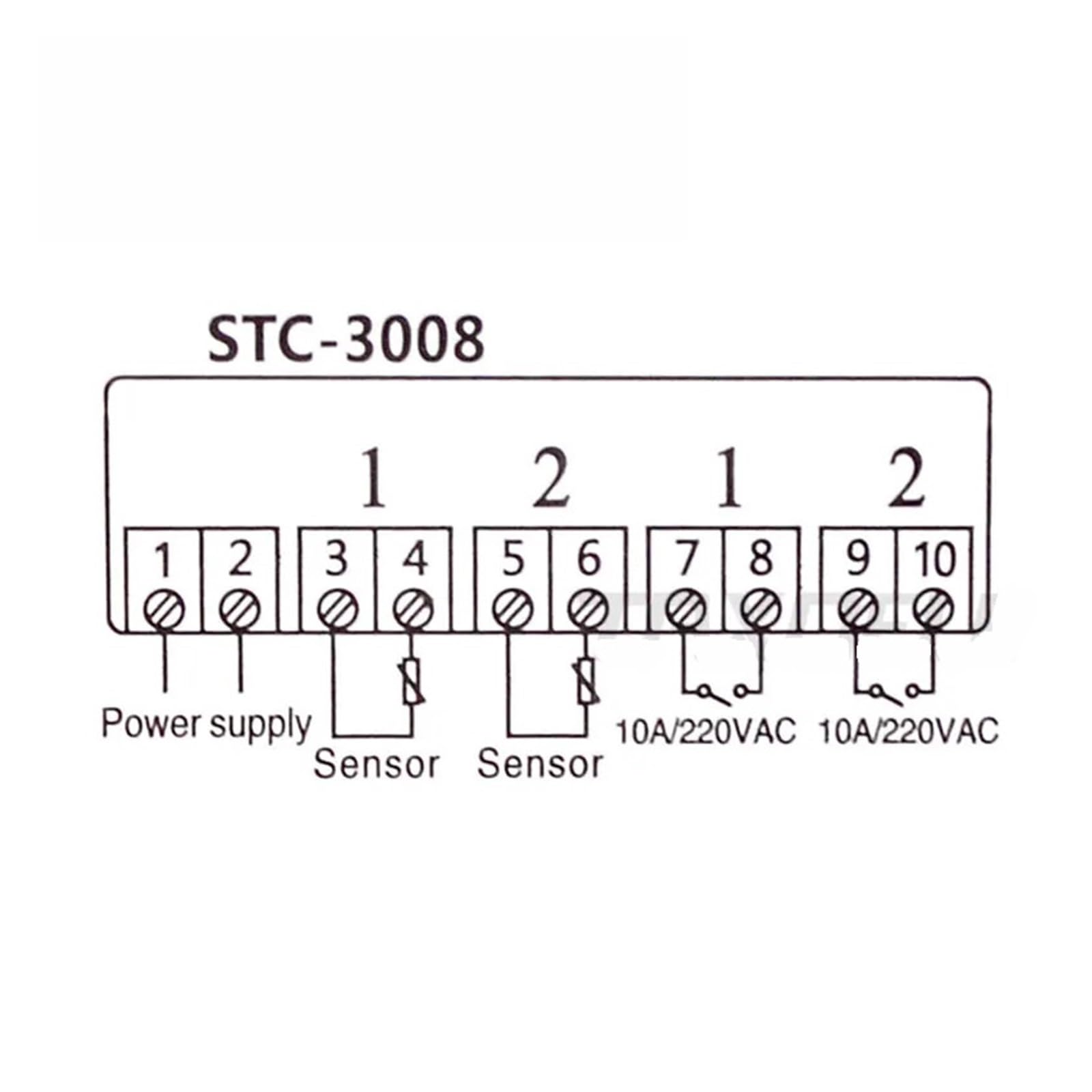 temperaturregler STC-3008 Dual Digital Thermostat Temperatur Controller Inkubator Zwei Relais Ausgang Temperaturregler Heizung Kühler 12V 24V 220V(12V)