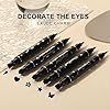 5Pcs Double tête Ensemble de stylos tampon liquide Eyeliner,Mat Crayon eye liner noir, Lazy Pochoirs d’eyeliners black Stamp eyeliner Pen Eye Tattoo Makeup-Triangle/Cœur/Étoile/Fleur/Papillon (A, M)