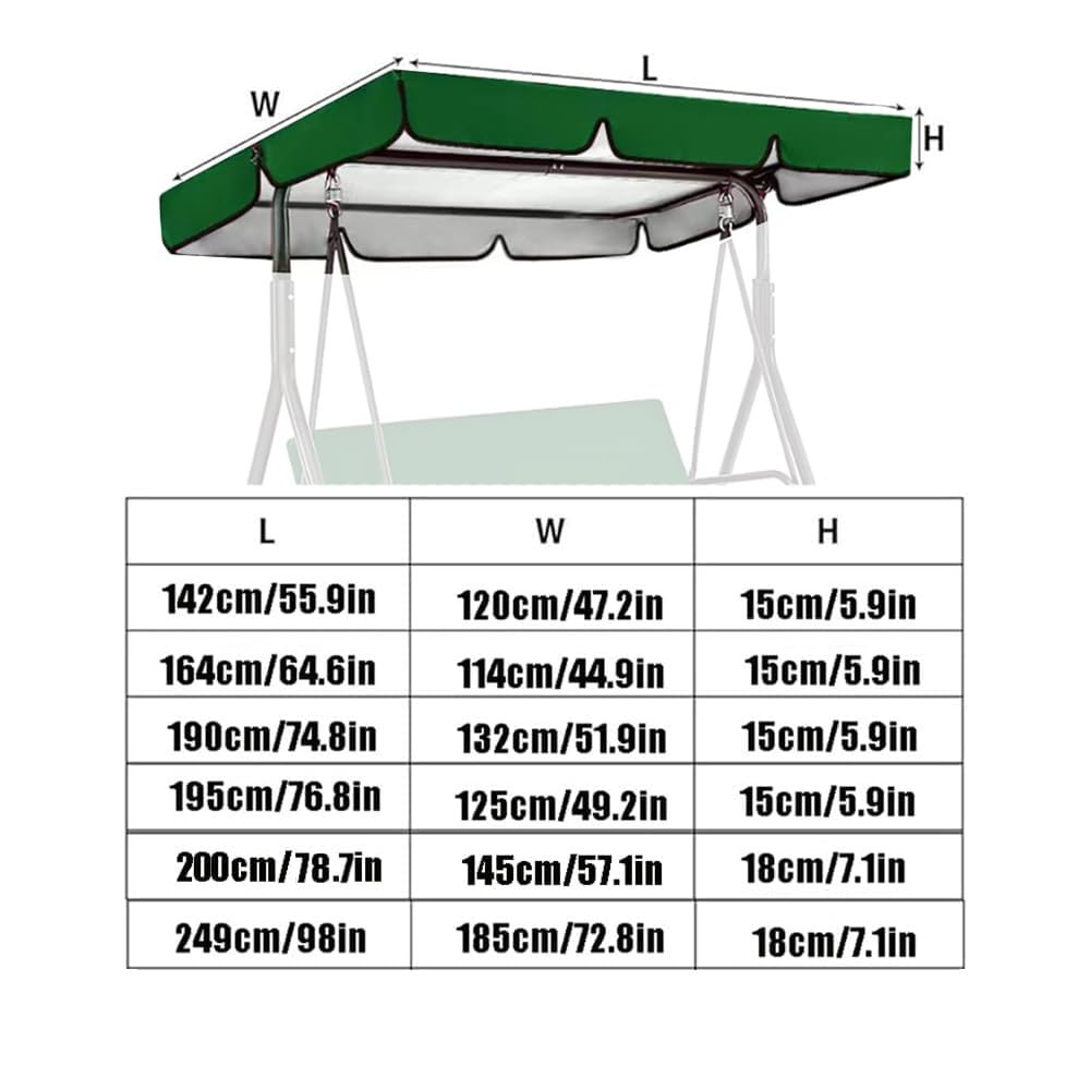 Generic Cubierta Toldo para Columpio Impermeable 164x114cm 195x125cm