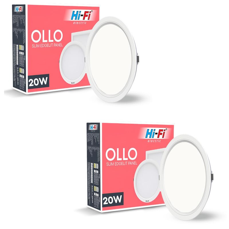 Image of Hi-Fi OLLO Polycarbonate 20-watt Round Led Downlighter| Recessed Led Downlight|Led Ceiling Light for Home and Hall|Cut Out: 68 mm, Color: Natural White (4000K) Pack of 2