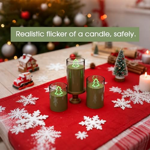 Image of L LOHAS LED Electronic Candle Night Lights with Remote | 3-Pack LED Flameless Candles, Battery Operated Flickering Night Light, 5 Brightness Levels & Timer, for Holiday Home Decor