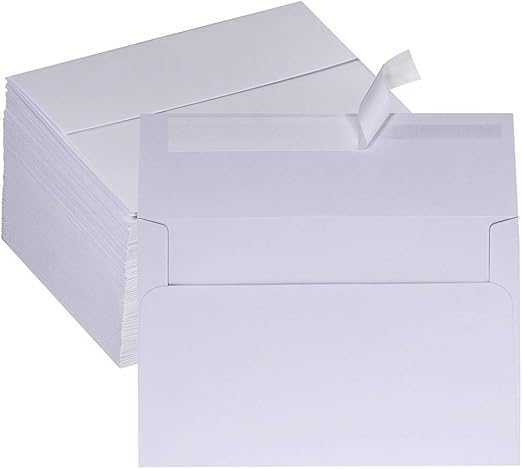 150 Pack Bulk A9 Invitation Envelopes in White Peel & Press Self Seal 5 3/4 x 8 3/4 Envelopes 95lbs. Paper Stock for Wedding Holiday Baby Shower Invitations Announcements Mailing Greeting Cards
