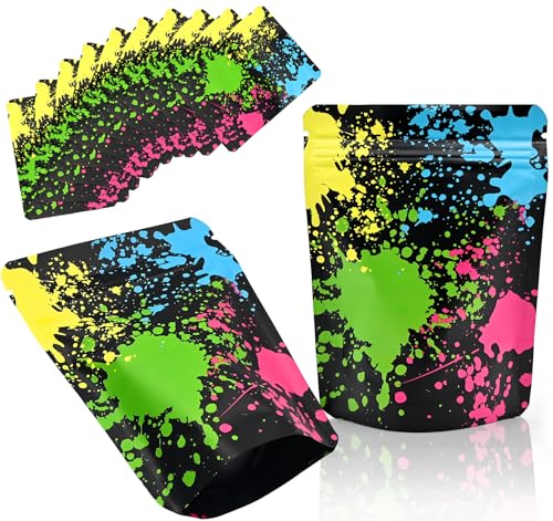 QRTDXP 9 * 12cm Black Mylar Bags 50packs Colorful 3.5g Zip lock Smell Proof Bag Aluminium Foil Storage Bag for Food Jewelry