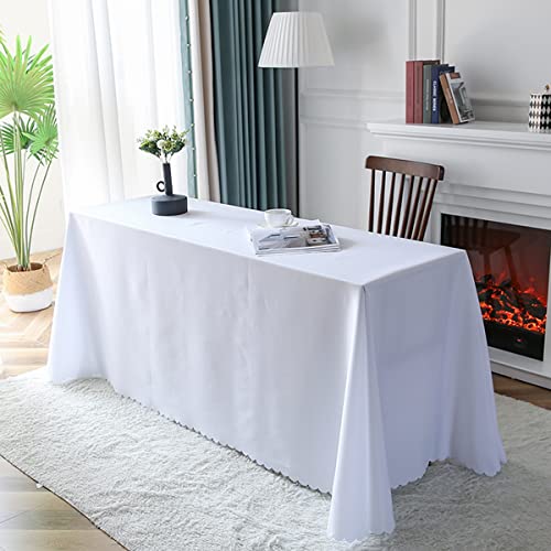FANIVIN Polyester Tablecloths Tablecovers Table Cloth Home Hotel Restaurant Wedding Party Multicolour Table Covers White 140 * 200cm