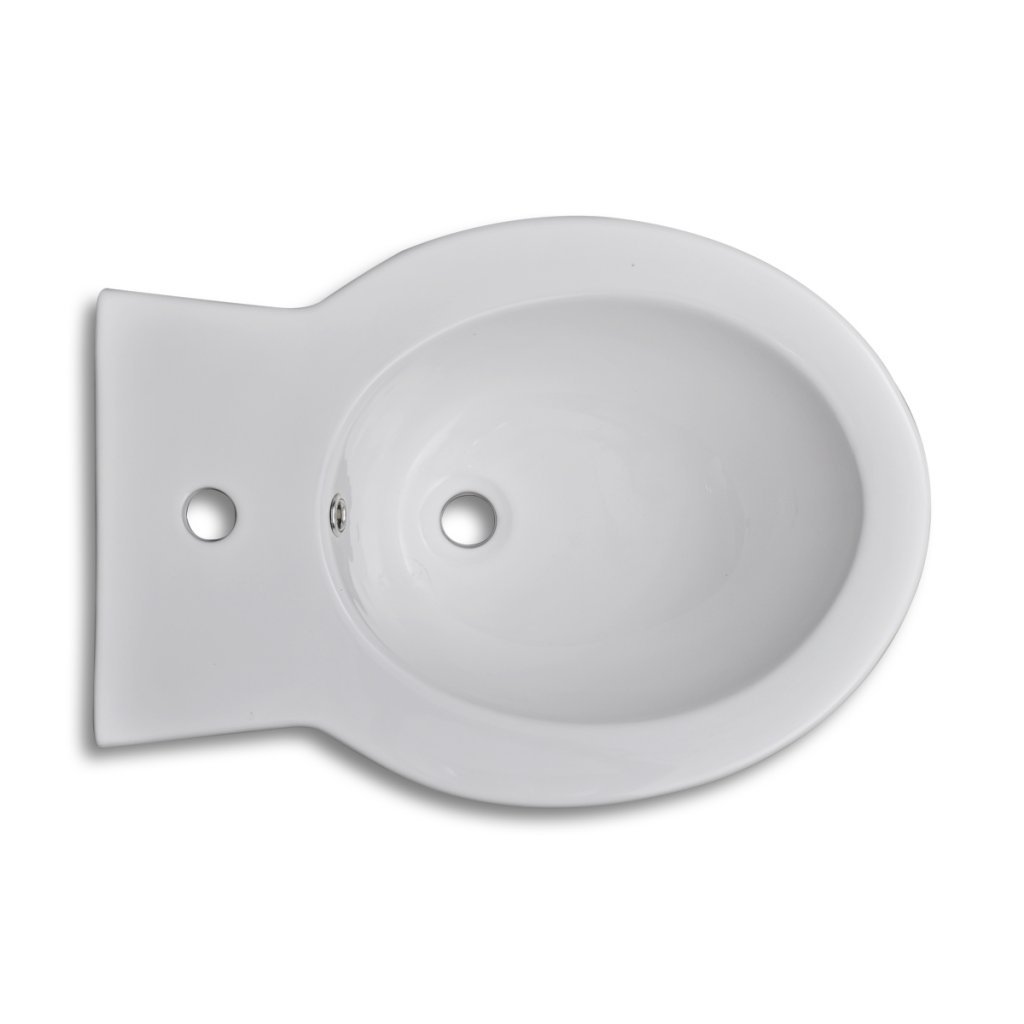 vidaXL Bidet Rond à Poser Céramique Sanitaire Blanc Toilette Cuvette Siège WC