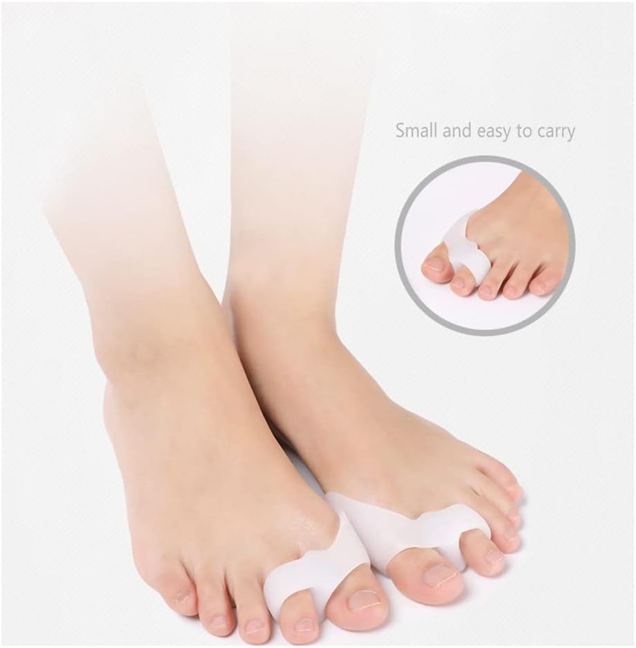 DEAVER 10 Pairs Gel Bunion Corrector Toe Protectors Straightener,Spreader, Double-Hole Splitter,Day and Night with Hallux Valgus Correction Sleeve Splitter