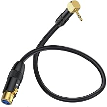 Right Angle 90Degree 3.5mm to XLR Microphone Cable, XLR to 3.5mm Jack Cable, 1/8 inch Aux Stereo to XLR Female Speaker Cord Adapter for Laptop,Camera,Sound,DV 50 cm