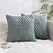 MIULEE 2 Piezas Funda Cojín Funda de Almohada Diseño Boho Lana Cojín de Pelo Moderno Suave Cojines de Sofá Decoración para Silla Cama Oficina Salón Habitación Dormitorio Salón 45x45cm Azul Gris