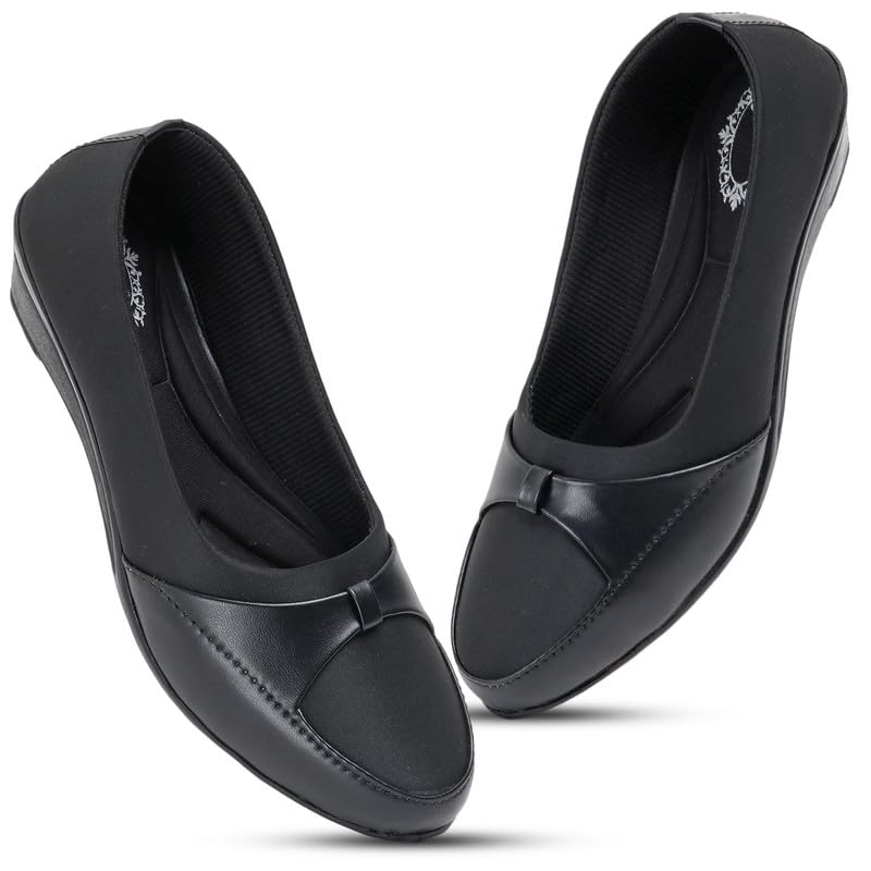 Orthopaedic Ballet Flats, Diabetic Comfort Shoes, Beige Perforated Design,Casual Wear Bellies for Women-image-6