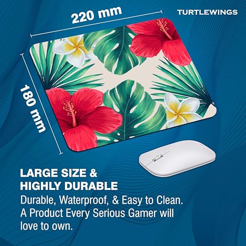 Image of TURTLEWINGS | Mousepad | Floral Aesthetic Mouse Pad - 22x18 cm, 3mm Thick | Abstract Design Non-Slip Rubber Base | Office, Study & Gaming Use | Premium Smooth Surface 02 (Design 06)