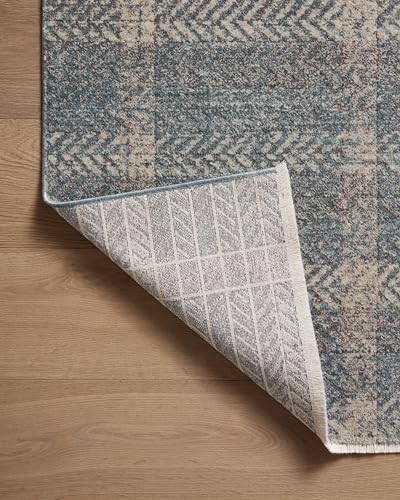 Image of Loloi Angela Rose Ember Blue /Beige 11'-6 inch x 15'-7 inch Area Rug | EMB-03 Approx. 11x16 Living room Dining room Bedroom, Modern, Timeless, Neutral, Area Rug