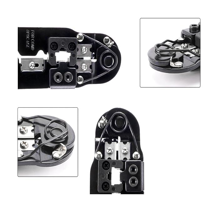 Image of Crimper Pliers Terminal Hand Networking Crimping Tools Connector Cable Clamp Multi-function Network Cable Modular Plug Hand Crimp Tool (Multicolor - HT-210C)
