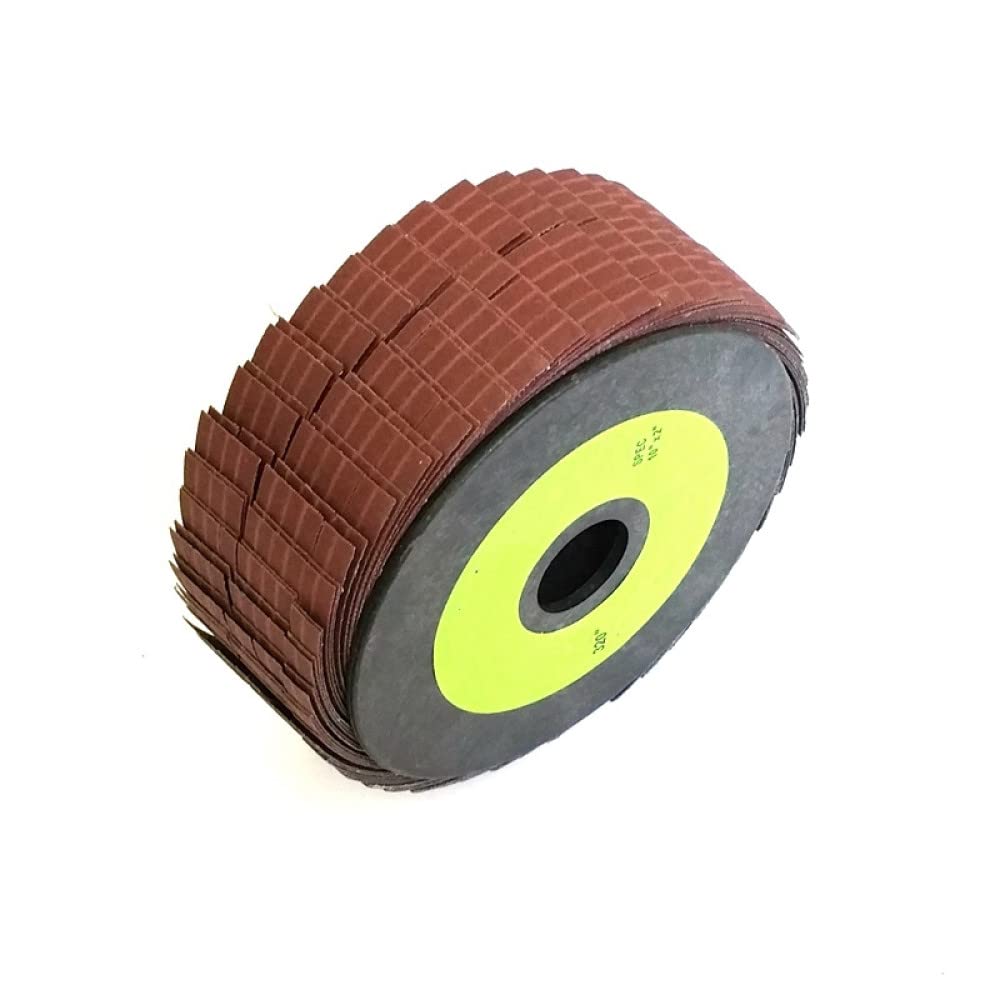 10 * 2 pulg . Muela abrasiva de aleta abrasiva Tela de esmeril Rayado de alambre Rueda de pulido Superficie irregular curvada Herramientas de pulido de banco, P120