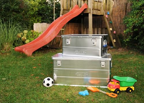 ALUTEC MÜNCHEN Aluminiumbox Classic 93 (Inhalt 93 ltr., Innenmaße (LxBxH) 750 X 350 X 355 mm/Außenmaße (LxBxH) 775 X 385 X 375 mm, Aufbewahrungsbox, Alubox) 11093