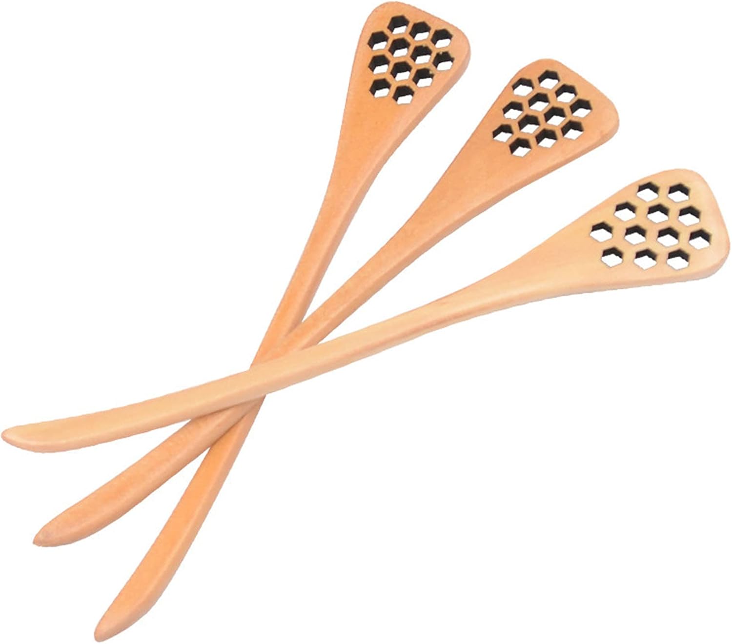 7" Wooden Honey Dipper Sticks, Honey Comb Spoons, For Handmade Honey Dispenser and Mixing Stirrer (50-Pack)