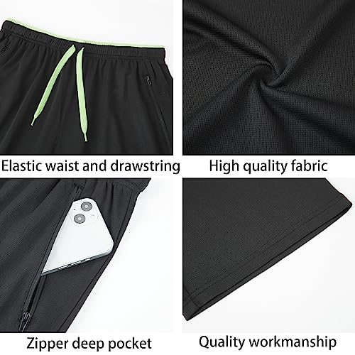 Men’s Athletic Pants with Zipper Pockets Open Bottom Lightweight Sweatpants, for Workout, Running, Gym, Training 5
