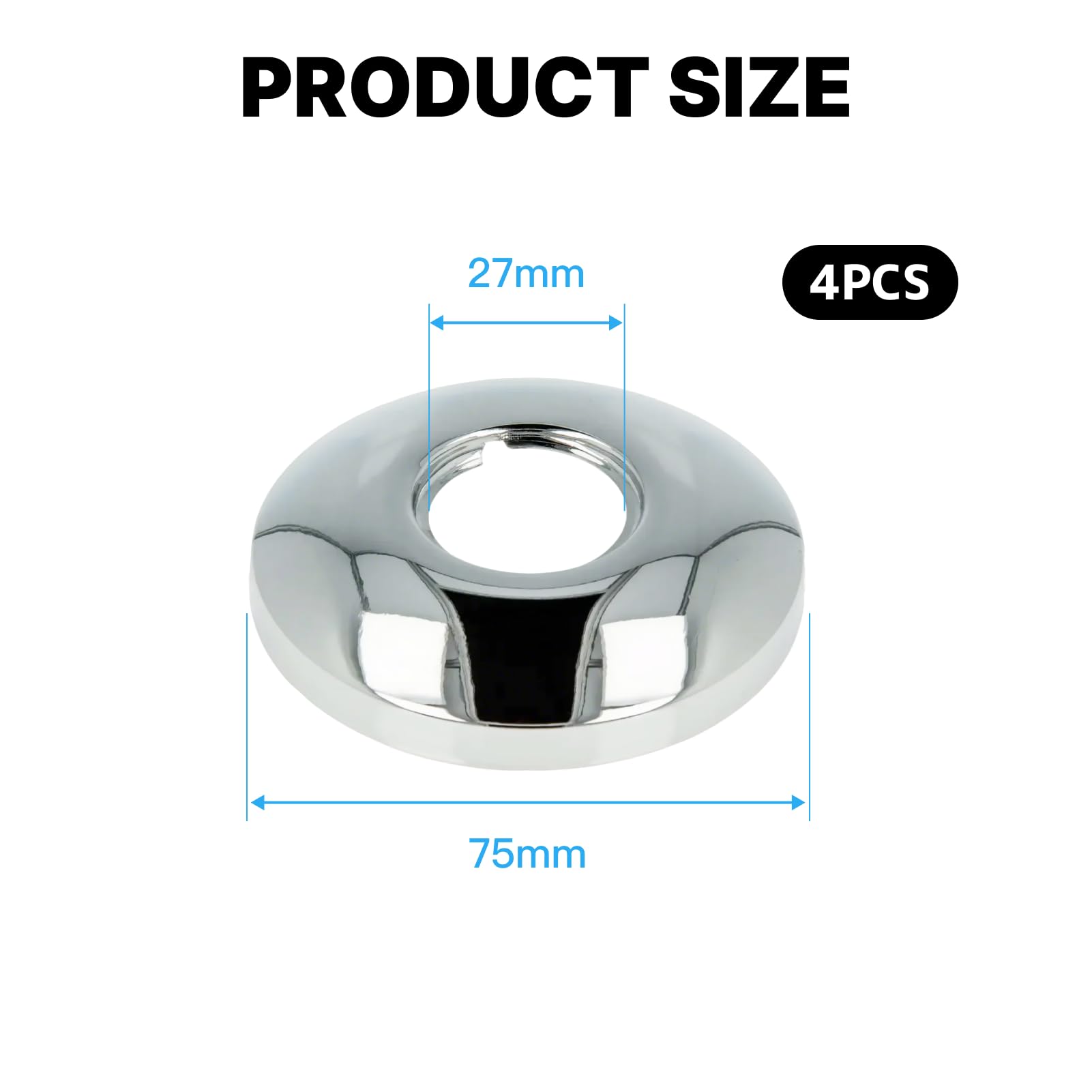 Hugwish tap Shower Pipe Cover Plate 3/4 inch 27mm x 75mm x 15mm in Height 4pcs - Image 2