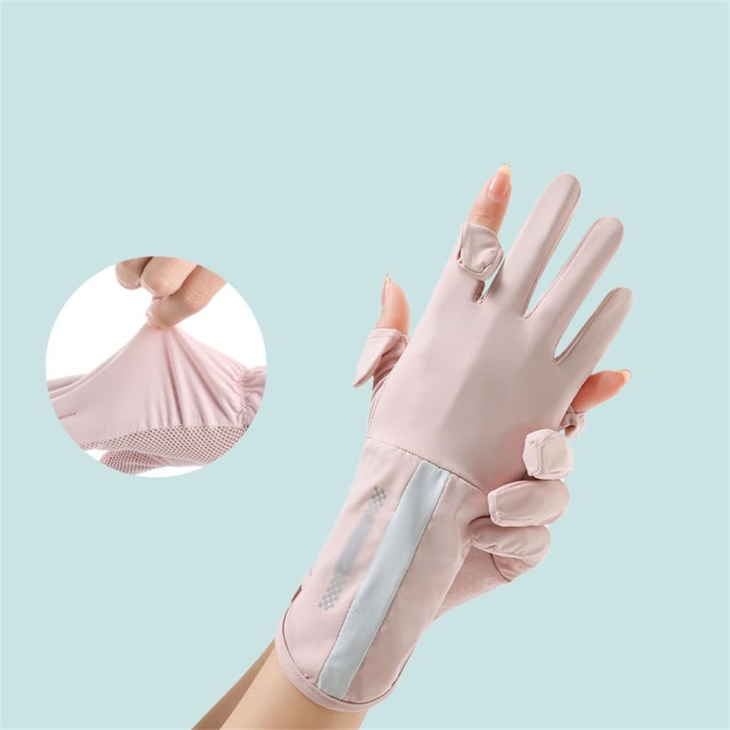 BXT Thin Ice Silk Sun Gloves for Women UV Sun Protection Full Finger Touchscreen Driving Cycling Riding Summer Outdoor Sunblock Gloves Non Slip UPF 50+ Breathable Lightweight