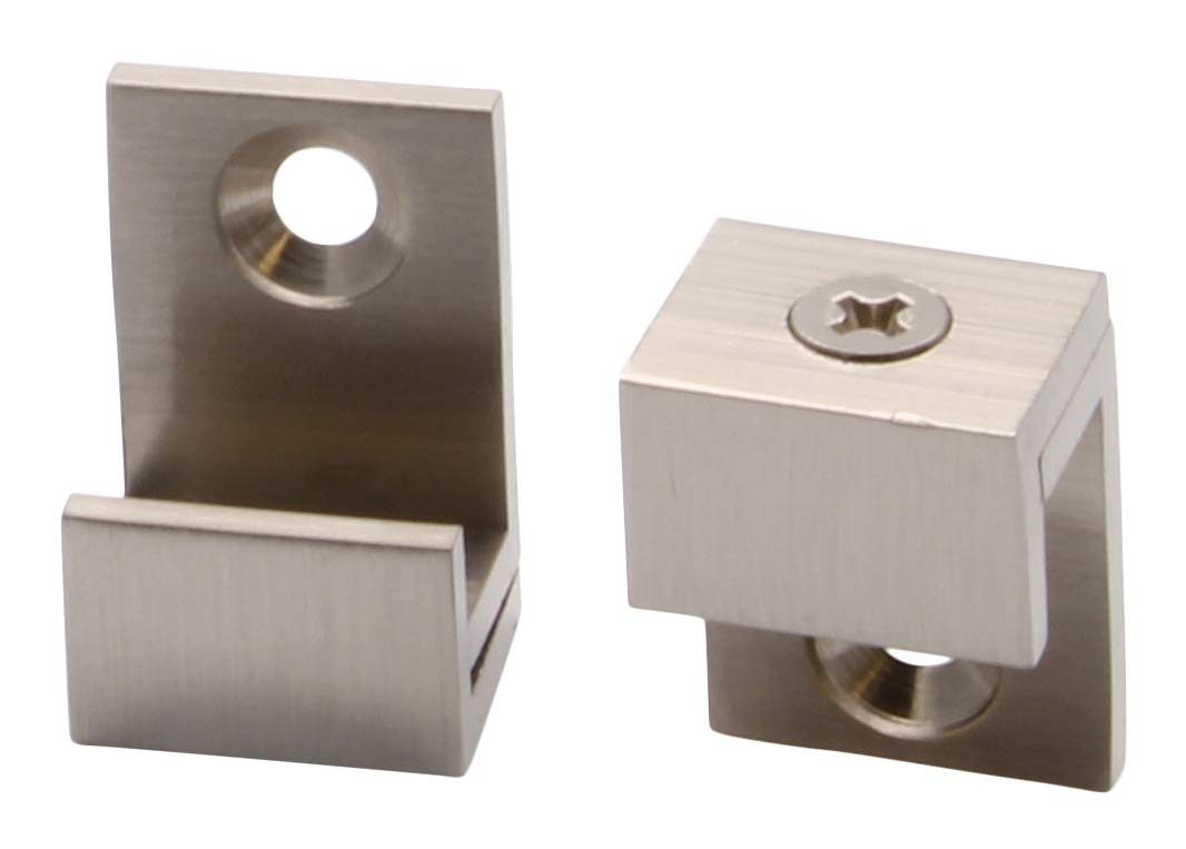 C.R. LAURENCE MC01BN CRL Brushed Nickel 5/8" Wide Mirror Clip Set C.R. Laurence