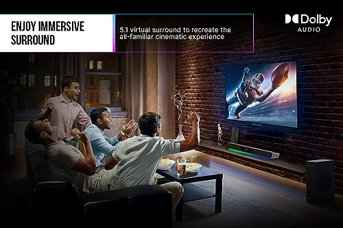 Image of Creative Sound Blaster Katana V2X 5.1 Multi-Channel Gaming Soundbar with Compact Subwoofer, 180W Peak Power, ft Tri-Amplified 5-Driver Design, Super X-Fi Technology, and RGB Lighting
