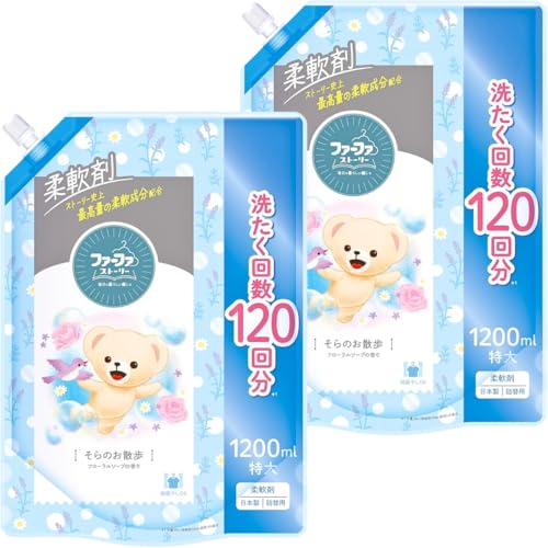 【まとめ買い】 ストーリー 柔軟剤 そらのお散歩 フローラルソープの香り つめかえ用 1200ml (2個セット)