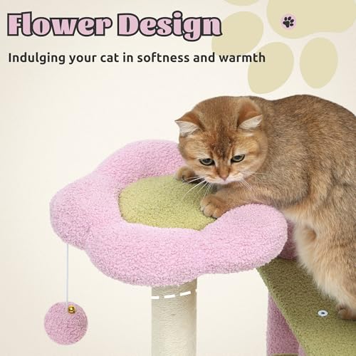 Torre para gatos grande DWVO 61 pulg con rascador y cepillo miniatura 3