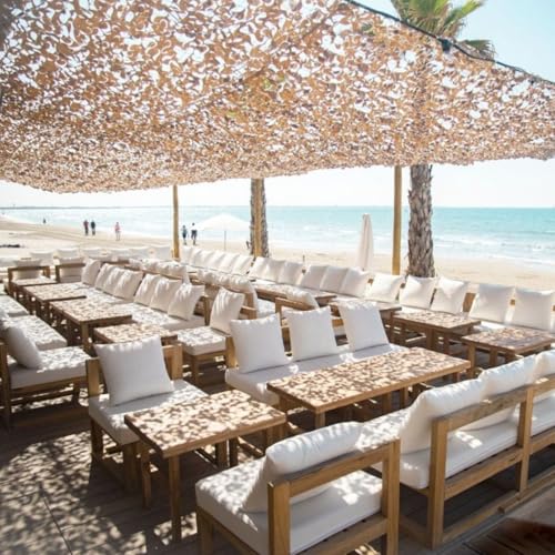 Filet de Camouflage Sable - Filet d’Ombrage Extérieur Résistant - Haut de Gamme - Protection Solaire & Voile d'Ombrage Anti-UV - Différentes Tailles,...