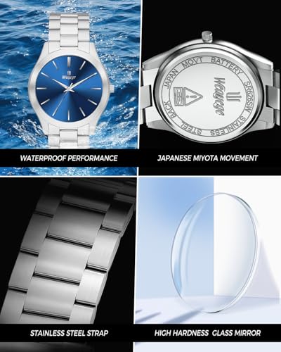 Image of Mens Watch,Minimalist Fashion Watches for Men Waterproof Quartz Watch Business Dress Men's Stainless Steel Watch -Best Gift for Mens