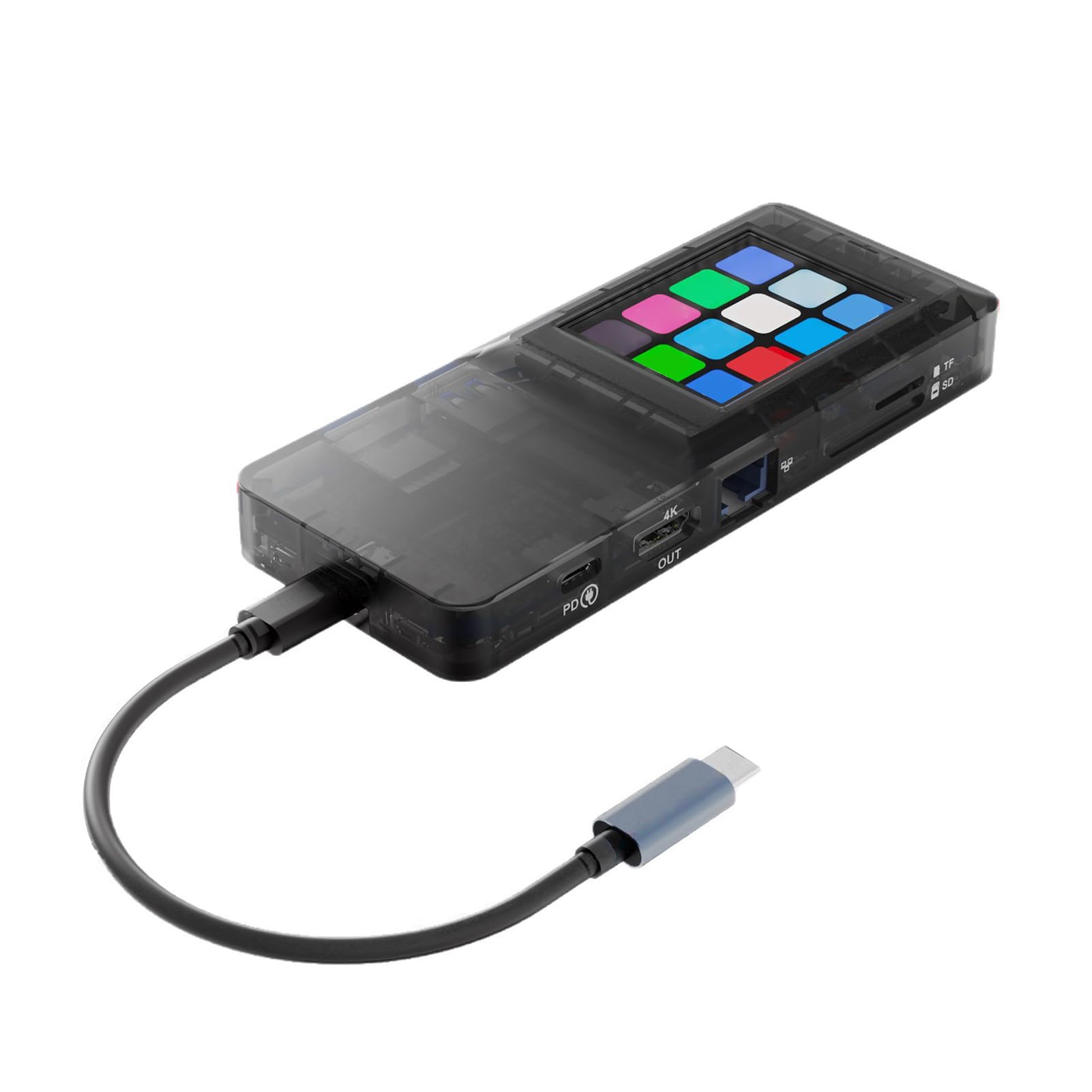 Estación de Acoplamiento USB C, Adaptador de Concentrador USB C LCD con Pantalla Táctil de Carga Rápida de 100 W, Estación de Acoplamiento para Computadora Portátil con Interfaces