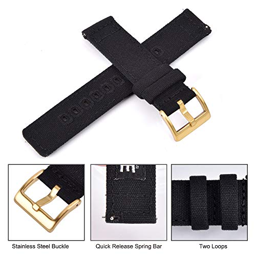 Image of Ritche Christmas Gift Canvas Vintage Quick Release Watch Band 18mm 20mm 22mm 24mm Replacement Watch Straps for Men Women, White Elephant Gifts, Stocking Stuffers for Men, Father's Day gifts
