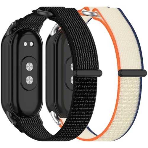 RenSheng 2 PCS Nylon Strap For Xiaomi Mi Band 8 Straps,Soft and comfortable Woven Strap Compatible with Xiaomi Mi Band 8 Band Replacement Strap - Image 2