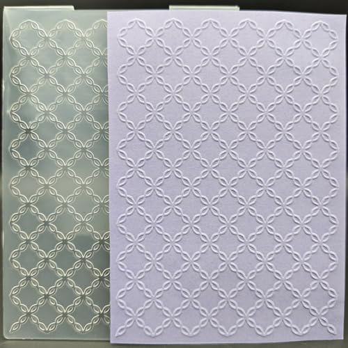 Plastic Embossing Folder 5x7 Inch Chain Grids Paper Crafts Plastic Textured Impressions for Card Making Scrapbooking