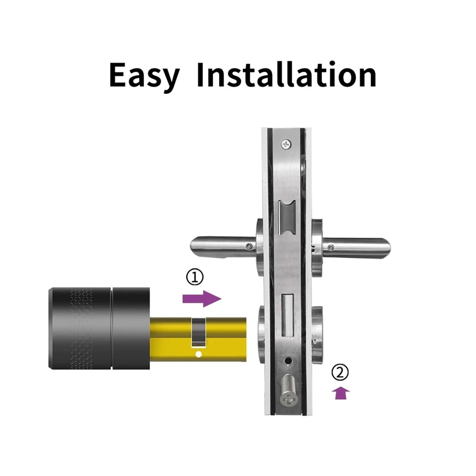 Serratura Smart, Smart Door Lock Motore Più Potente TUYA Smart Lock Serratura Con Impronta Digitale Serratura Elettronica Utilizzare Il Cilindro Originale(With S100 SL)