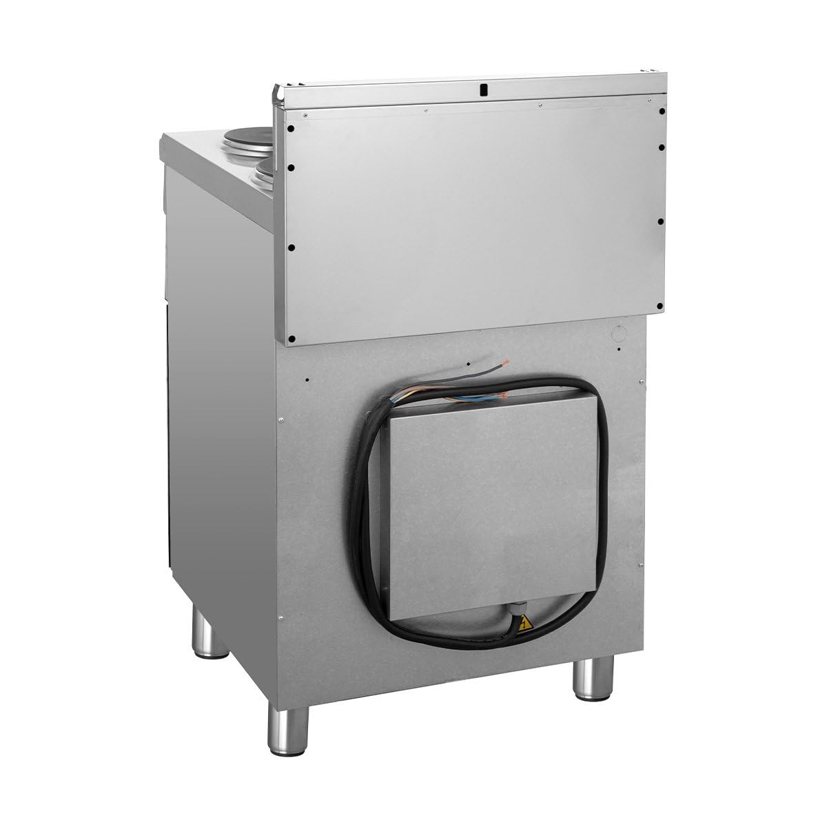 GastroHero Elektroherd mit Elektrobackofen, Edelstahl ME066-03-013 | mit Elektrogrill, 4 Kochfelder, Überhitzungsschutz, inkl. Thermostat, Leistung der Kochstellen 8,2 kW, 400V, Made in Europe