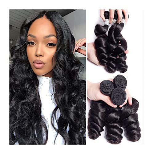 Hair Bundles India Virgin Loose Wave Hair 1/3Pcs Bundles Unprocessed Virgin India Remy Loose Deep Wave Human Hair Weave Bundles Natural Black Hair Extensions Hair Extensions (Size : Remy Hair, Color Hair Bundles India Virgin Loose Wave Hair 1/3Pcs Bundles Unprocessed Virgin India Remy Loose Deep Wave Human Hair Weave Bundles Natural Black Hair Extensions Hair Extensions (Size : Remy Hair, Color
